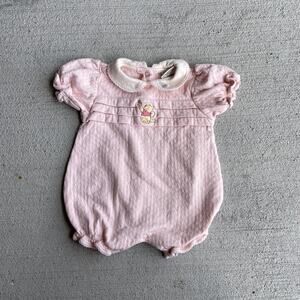 Y2K Disney Winnie The Pooh Baby Onesie Dainty Pastel Pink size 3-6 months